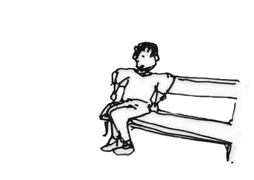 Homme sur banc